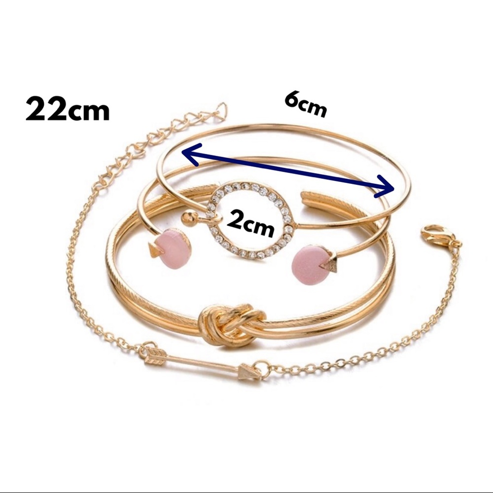 NWT 4 Piece Boutique Bangle Bracelet Stack Set - Picture 6 of 7